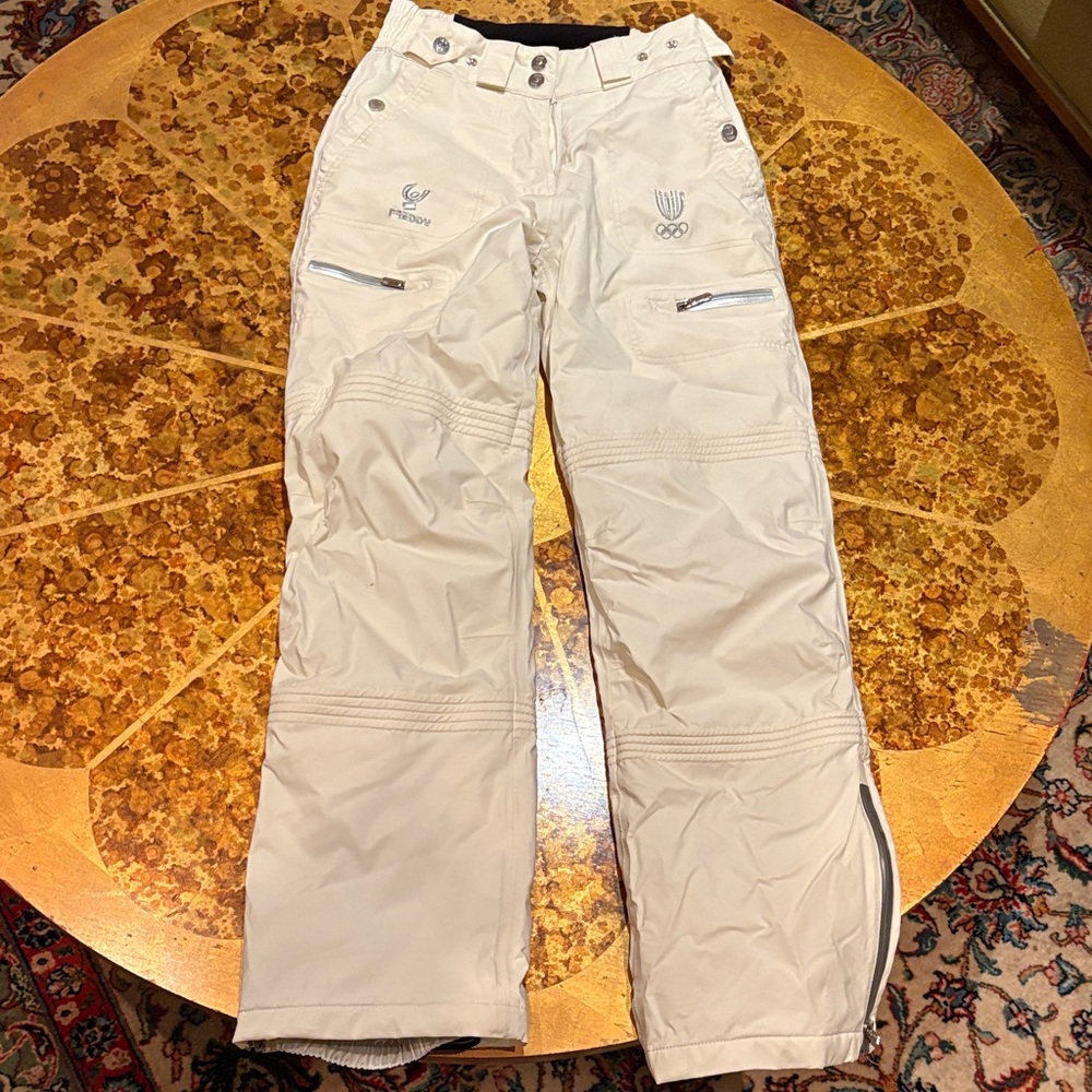 Unisex Freddy White Ski Pants 2010 Italian Winter Olympics